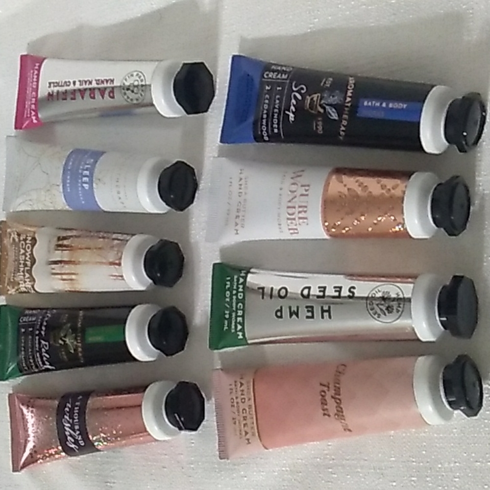 9 Bath And Body Works,Pure Wonder, Hemp, Stress relief hand cream Bundle